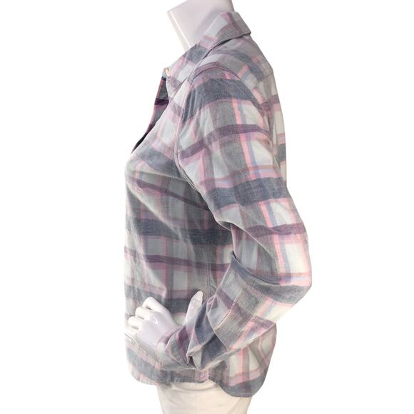 Tommy Bahama Womens Size S Shirt Button Front Top Reverse Weave Flannel Plaid - Picture 5 of 16